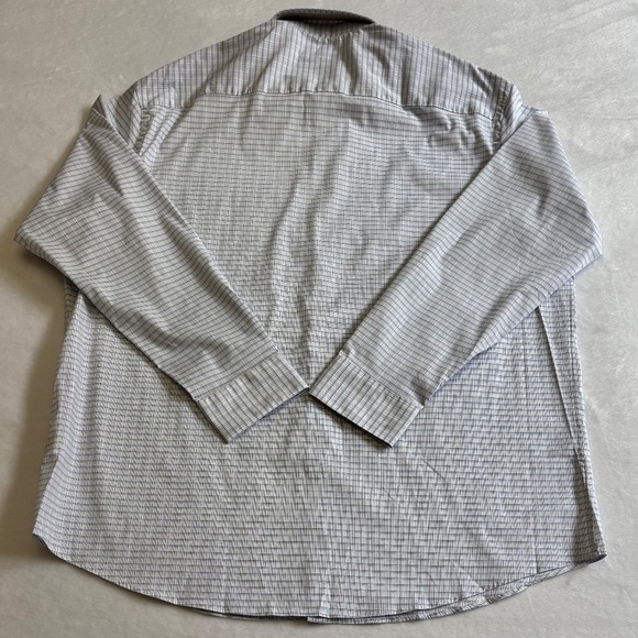 Calvin Klein Dress Shirt, Stretch, White/Blue Plaid, Neck, 17-17 1/2, 34/35, NWT - Picture 7 of 16
